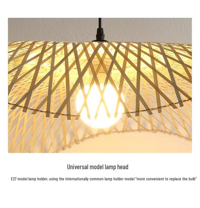 Japanese Style Bamboo Woven Pendant Light for Restaurant, Hotel, B&B, and Hallway Decor