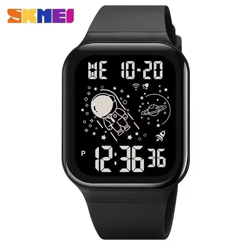 Skmei 1863 Square Stopwatch Watch for Men Student Digital Watch Waterproof 30M Running Sports Pedometer Stainless Steel Youth