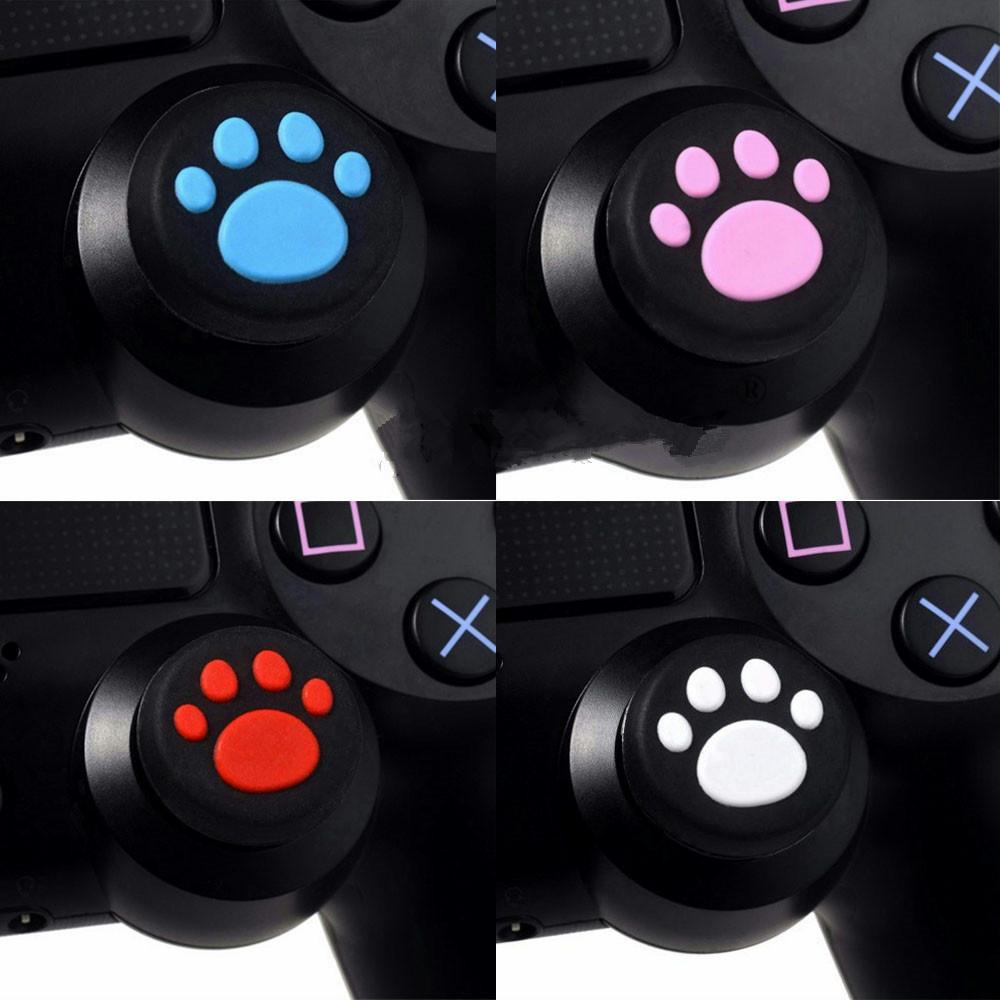 Cat Paw Silicone Caps Thumbstick Grips Joystick Cover Protect Thumb Stick Case for PlayStation 4 PS4 PS5 Xbox One 360 Controller