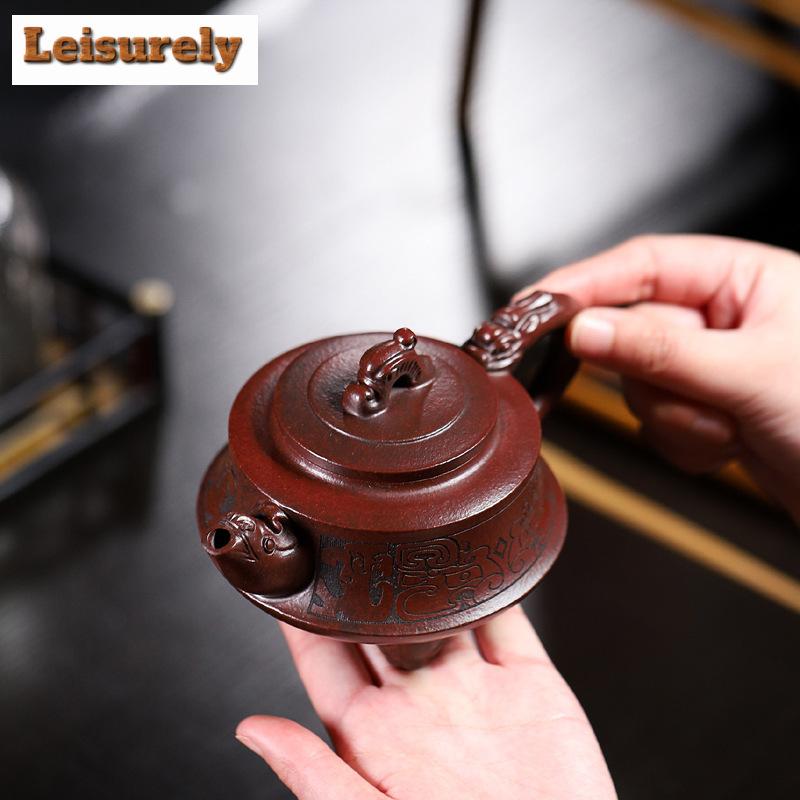 270ml Yixing Purple Clay Teapot Authentic Handmade Dragon Blood Sand Pot Beauty Tea Infuser Kettle Chinese Raw Ore Zisha Tea Set