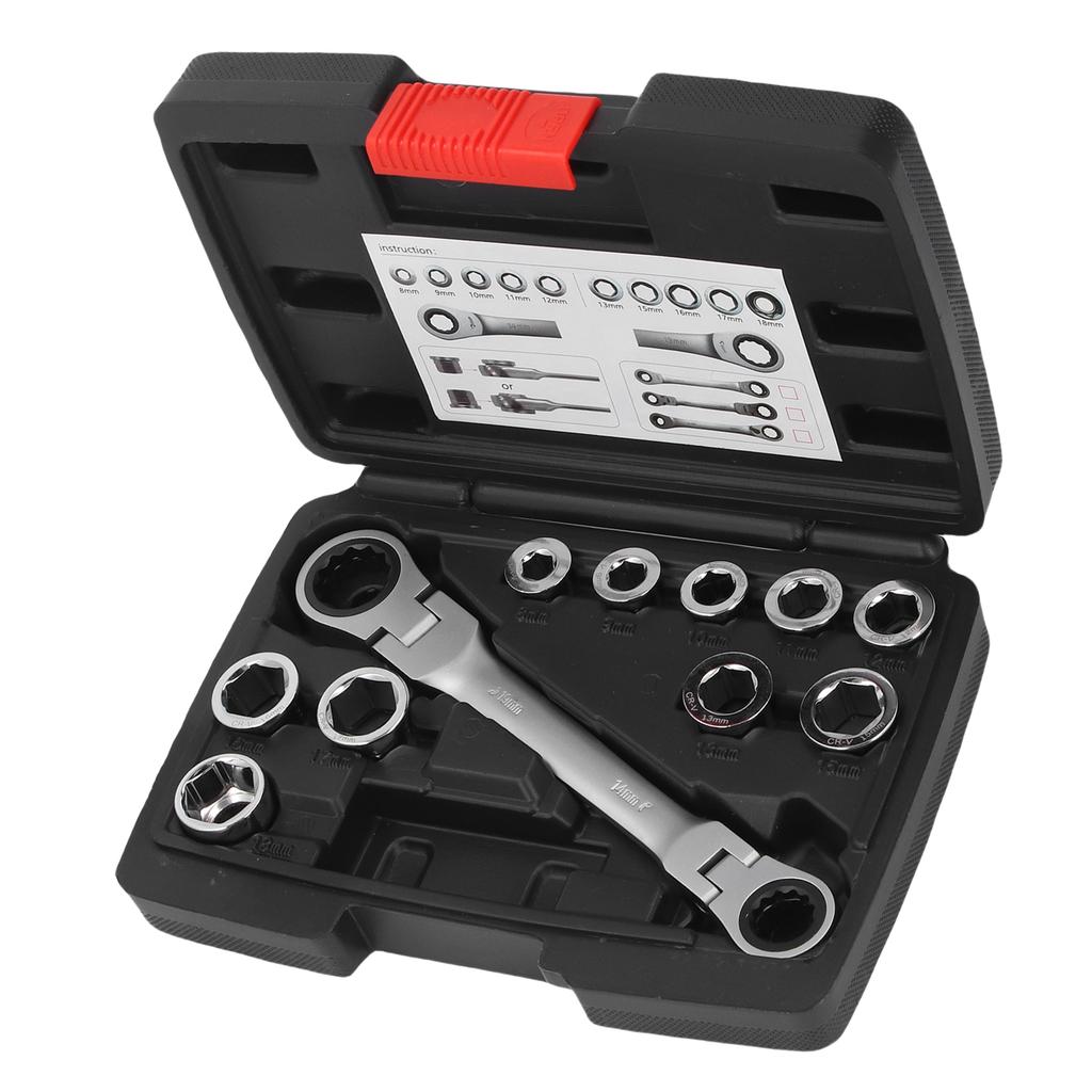 Ratcheting Wrench Socket Set Multifunctional Double Flex Head 72 Tooth Ratchet Wrench 14 19mm