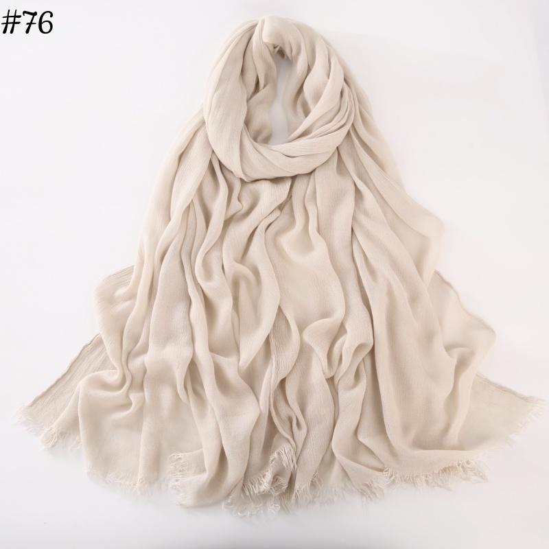 95 Colors Soft Cotton Viscose Scarf Rayon Material Muslim Hijab Mid Eastern Plain Solid Color Headscarf With Tassel