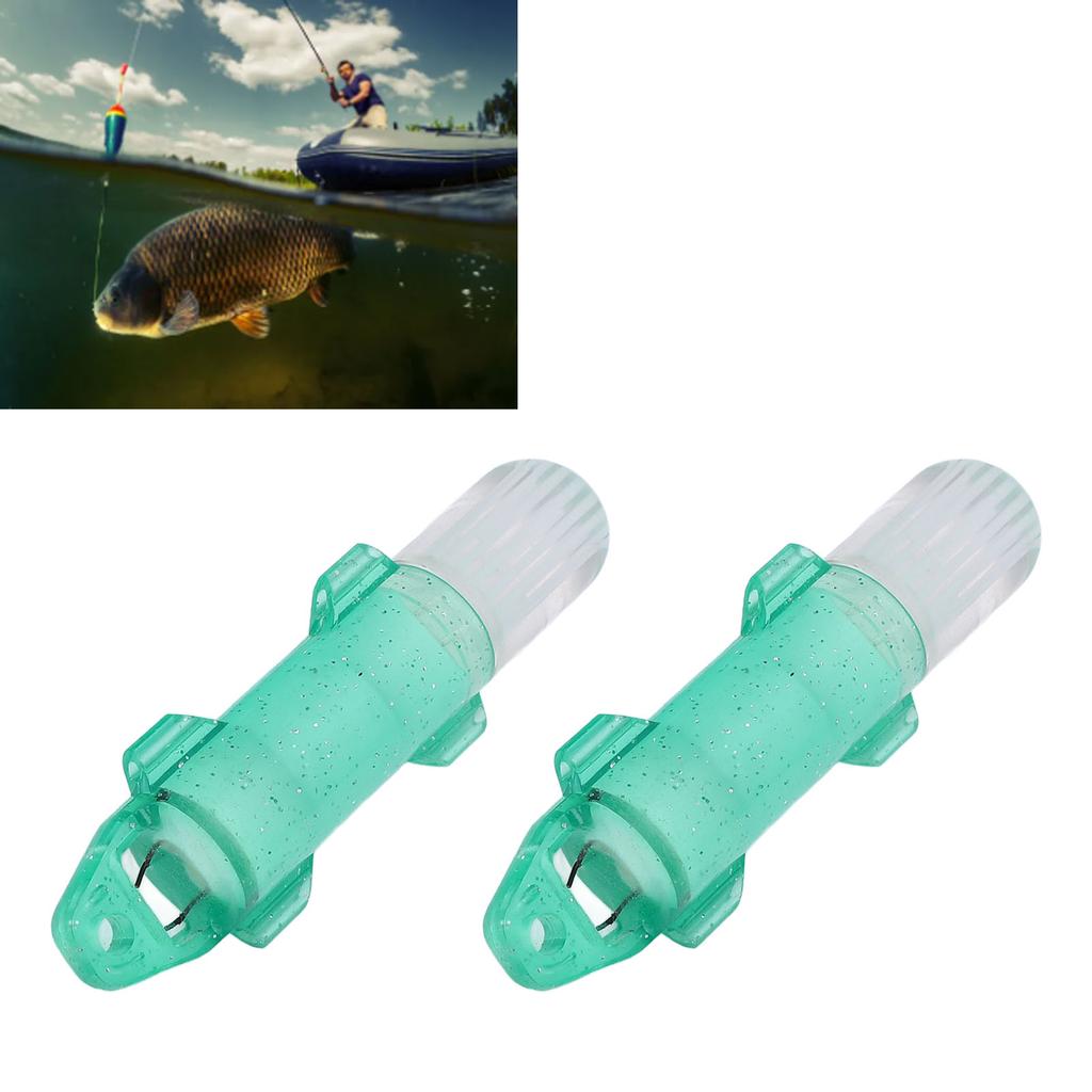 2PCS Underwater Fishing Light Fiber Optic LED Deep Drop Fishing Light Flashing Attractants Fish Lamp Tools Green Light