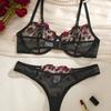Z Hot-selling Lingerie and Panty Set, Underwire Pure and Alluring Style, Sexy Floral Embroidery, Ultra-thin Bra 18