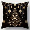 Home Decor Christmas Golden Decorative Pattern Pillow Covers Pattern Cushion Cover Suitable For Sofa Bedroom Car Pillow Cover