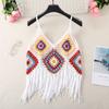 Summer Women's Camisole Ethnic Style Halter Pure Handmade Crochet Top Halter Bohemian Tassel Travel Holiday Vest
