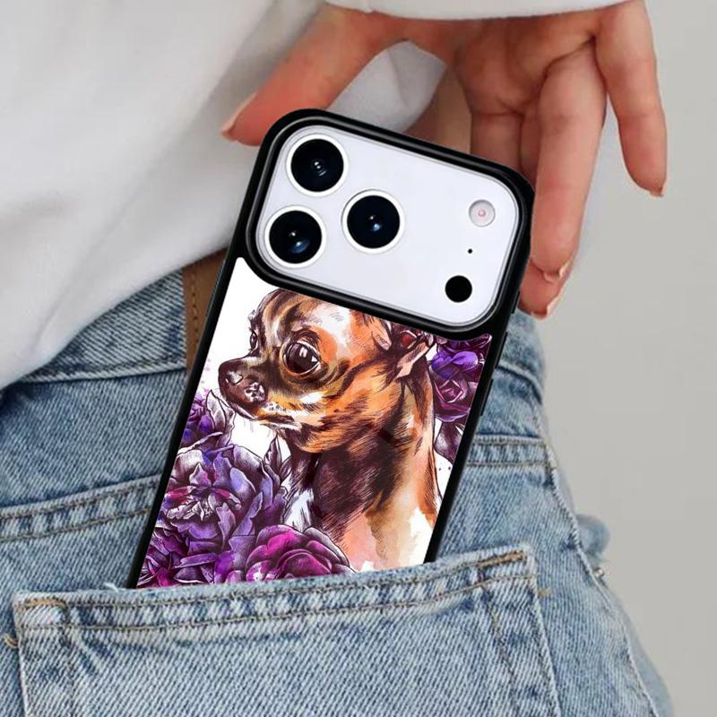 Chihuahua Dog Cute Animal Phone Case for iPhone 16e 15 14 13 12 17 Pro Max Plus Air 17pro Cover Coque