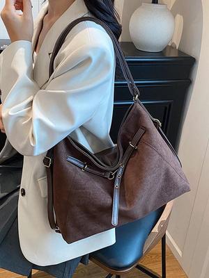 2025 New Large-Capacity High-End Fashion Suede Tote for Women – Versatile Shoulder Bag