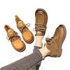 Fashion Womens Vintage Ankle Boots Brown Faux Suede Lace Up Flat Booties Woman 2025 New Fashion Solid Color Casual Short Botas Mujer