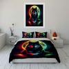 Wolf with Colorful Moonlit Night Print Bedding Set 1 Duvet Cover 2 Pillowcases for Adult and Children Luxury Gift Full Size