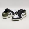 553558-092 Nike Air Jordan 1 Low Black Medium Olive White (Men's)