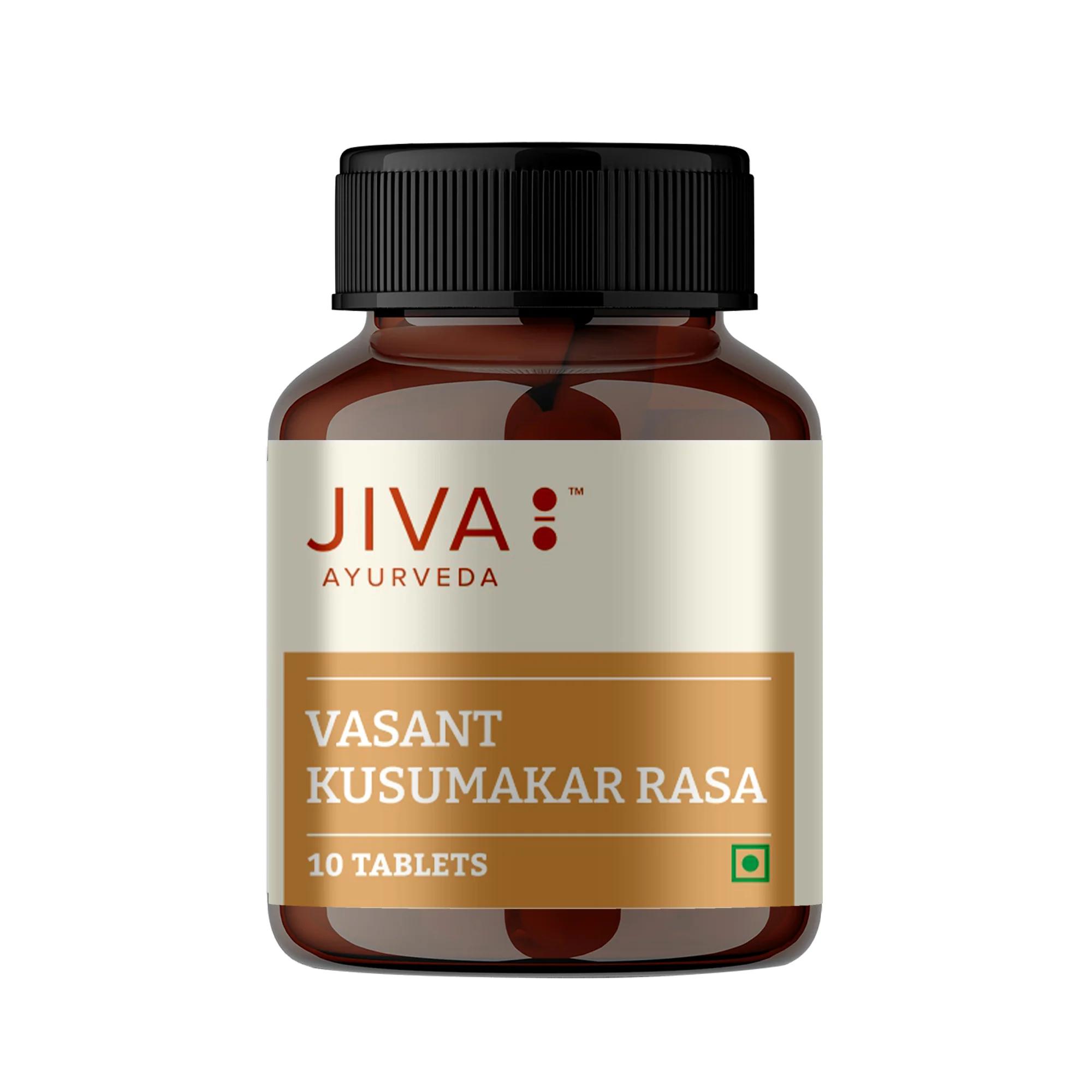 

Vasant Kusumakar Rasa Tablets | Helpful in Carbohydrate Metabolism, General Weakness - 10 Tablets Pack = 10 Tabs
