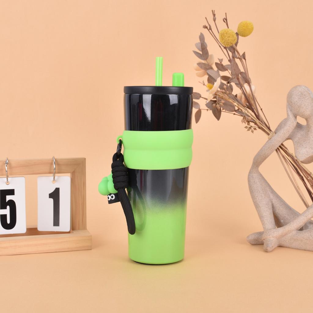 New Handy Rope Handy Ice Bula Cup Steel Double-layer Vacuum Insulated Cup High Appearance Horizontal Straw Cup