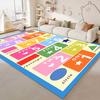 Kids Hopscotch Print Rug Colorful Educational Anti-slip Floor Mat Game Carpet for Toddler Playroom Bedroom Home Decor Children