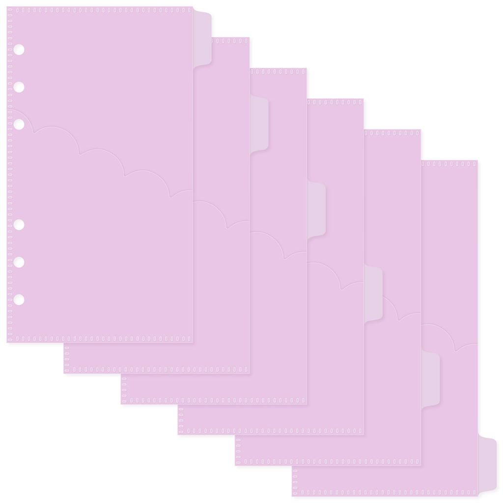 A6 5Pcs PP Double-Layer Transparent Index Divider For Binder Planner Notebook Stationery Notebook Paper Divider Accessories