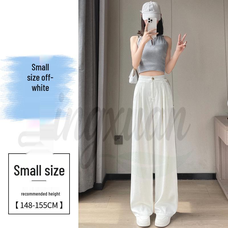 2026 Summer Women's Jacquard Ice Silk Narrow & Wide Leg Pants: Chinese Style Suit