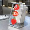 Korean Style Strawberry Clear Phone Case For IPhone 16 15 14 13 12 11 Pro Max XS X XR 7 8 Plus SE 2022 16e Shockproof Soft Cover