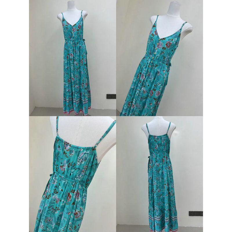 Foreign Trade Original Garment Original Order Bright and Bright Niche Design Sense Dress Vacation Floral Skirt Long dress Series 10