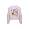 Evisu SS24 Lucky Cat And Family Flower Logo Print Long Sleeve T-Shirt Women tops Pink 2ESHTW4TL4031CPCT