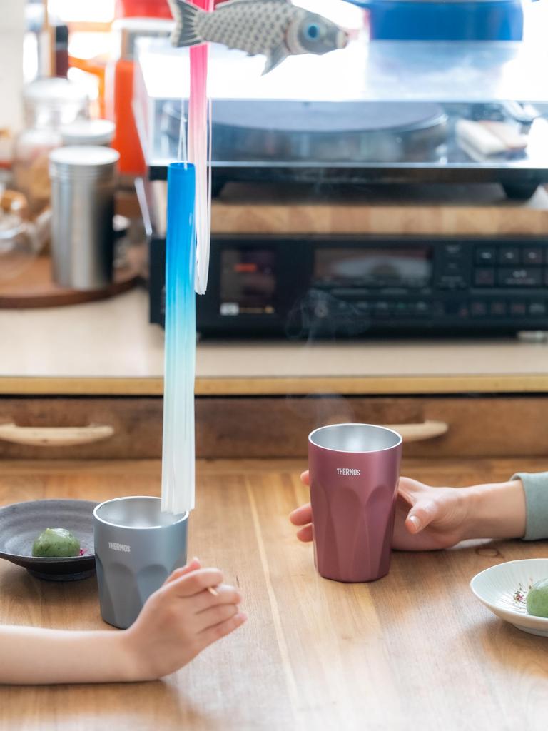 Thermos Vacuum Insulated Tumbler 300ml Misty Blue Design Tumbler MSB - Glass-like JTC-300