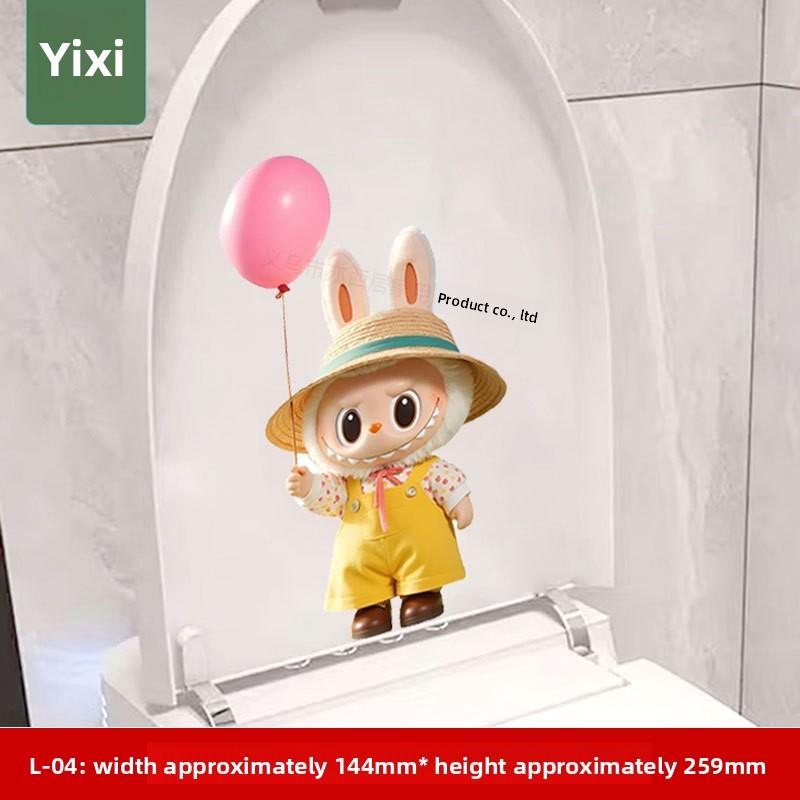 Static Toilet Sticker Cartoon Cute Creative Toilet Toilet Toilet Lid Sticker