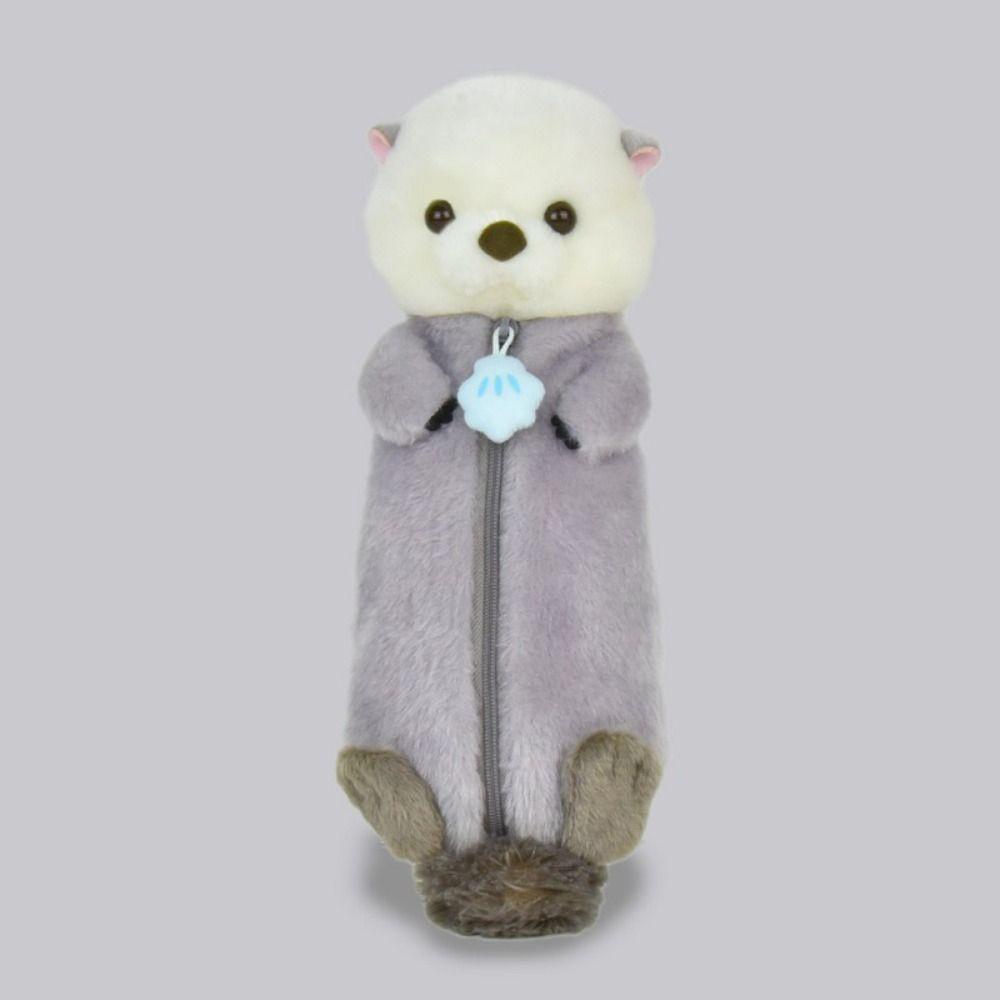 Animal Shape Plush Doll Pencil Bag Enhydra Lutris Makeup Bag Fashion Cute Storage Bag  Student