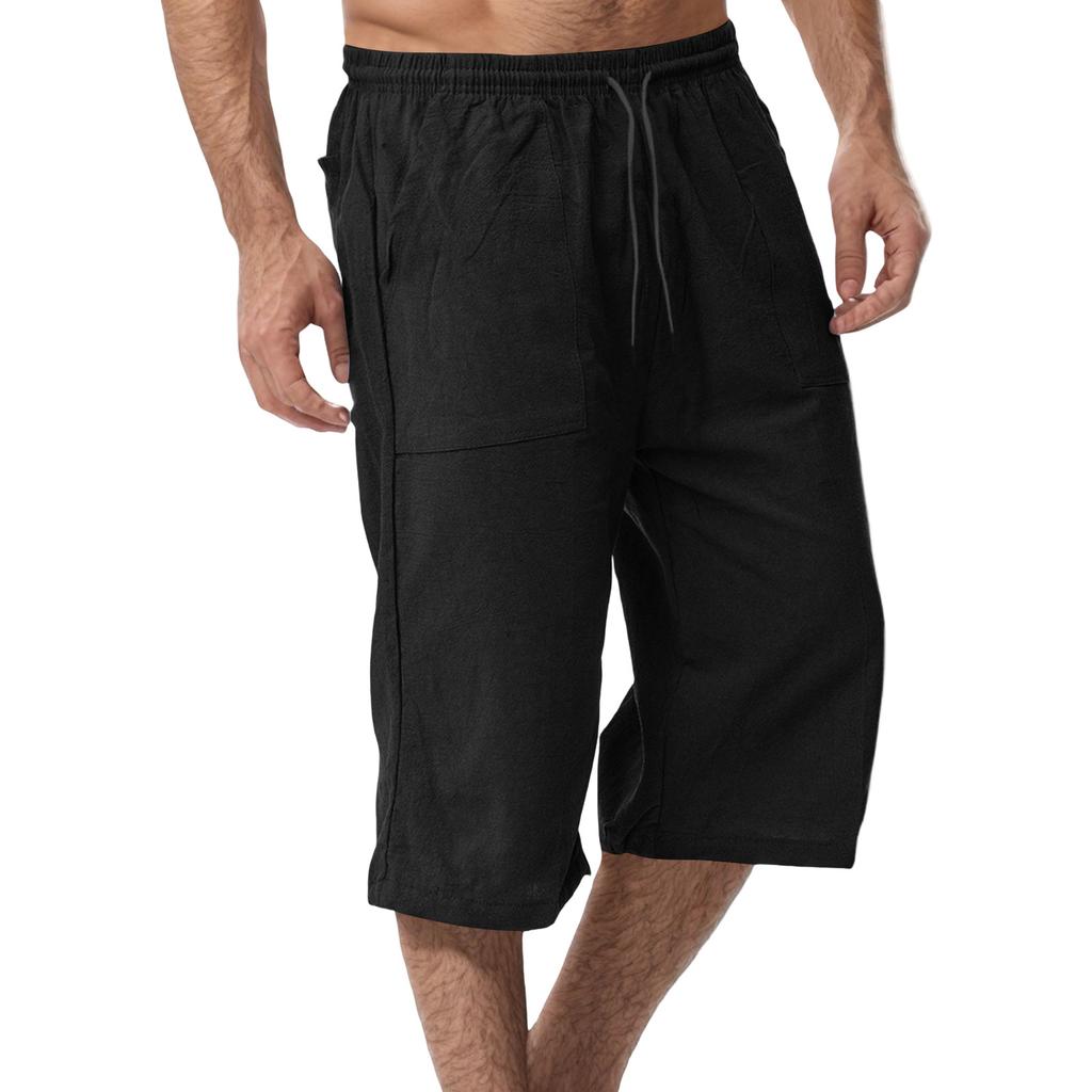Herren Freizeit Baumwolle und Leinen Sporthose, 70% Freizeithose