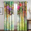 Flower Coloful Elegant Billig Moderne Luksus 2 stk Tynne gardiner til stue soverom vindusgardiner Hjemmeinnredning Gratis frakt