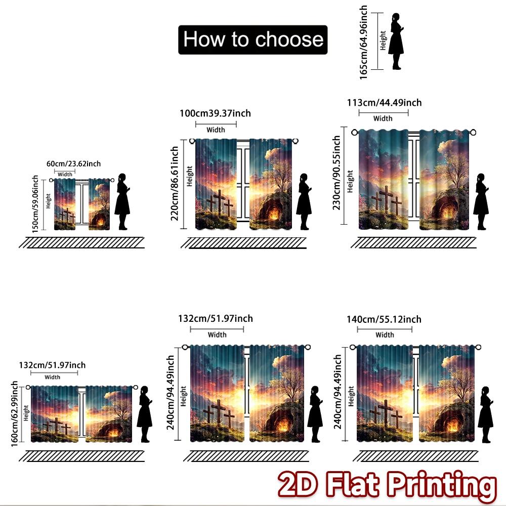 2D flat Photography Backdrop Scene Backdrop Easter Sunrise Resurrection 100% Polyester Family Party for Suitable for indoor