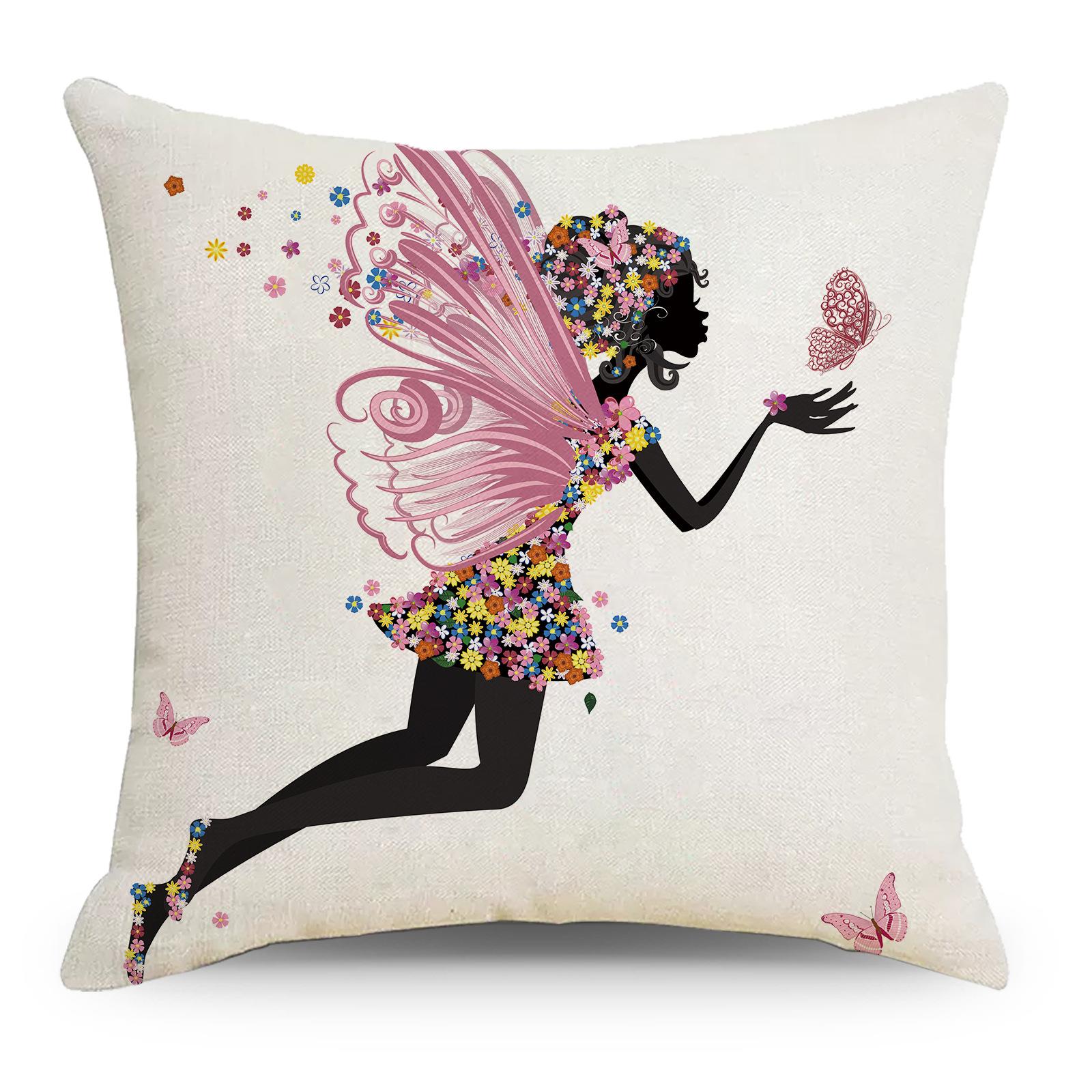 

Новая Весенняя Серия Наволочка Льняная Наволочка Бабочка Цветок Желание Подушка 45 * 45Cm (without pillow core)