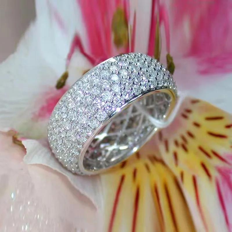 

Huitan Luxury Shiny Cubic Zirconia Rings for Women Bling Bling Wide Wedding Engagement Zircon Trendy Simple Stylish Accessories 7