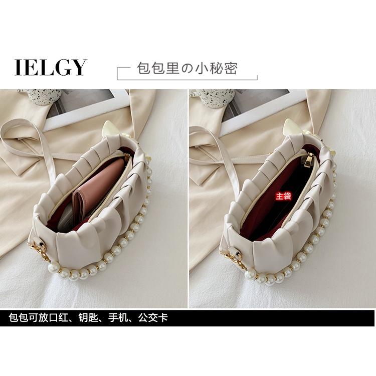 IELGY High-grade Pearl Fold Clouds Underarm Bag Crowdsourcing Women New Summer Joker Shoulder Messenger Bag