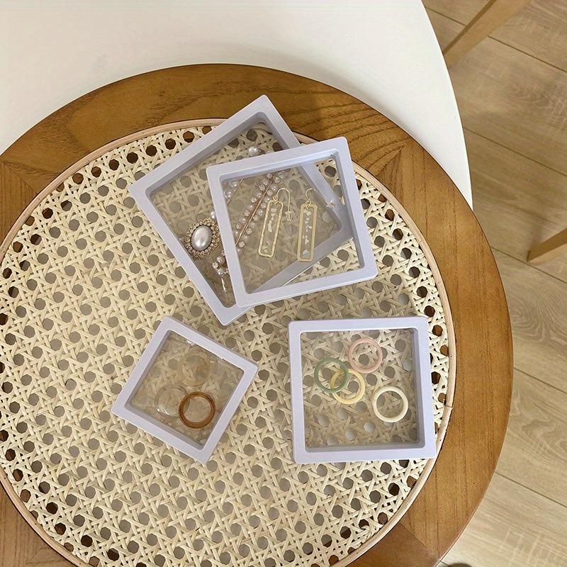 3D schwebender Bilderrahmen, Schatten-Schmuckschatulle, Ständer, Ring-Anhängerhalter, schützt Schmucksteine, Präsentationskoffer