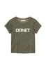DEINET Pigment Logo T-Shirt In Khaki