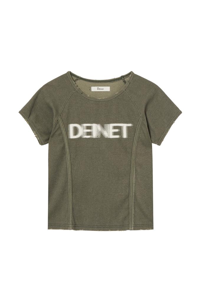 DEINET Pigment Logo T-Shirt In Khaki