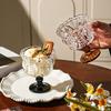 Yangyizhi Vintage Szklany Puchar Deserowy, Wytłaczana Miska na Lody, Pogrubione Pucharki na Sundae z Nóżką na Krem, Jogurt, Parfait, Trifle, Owoce, Serwowanie na Imprezę