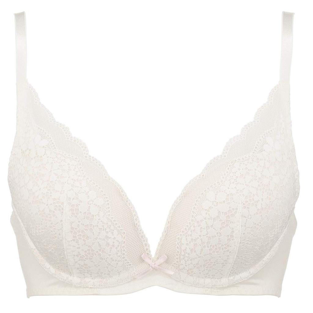 BY Dream Bra Deep V BH Shorts Set Gänseblümchenspitze M015 D75M Größe [AMOSTYLE Triumph] & (Weiß)