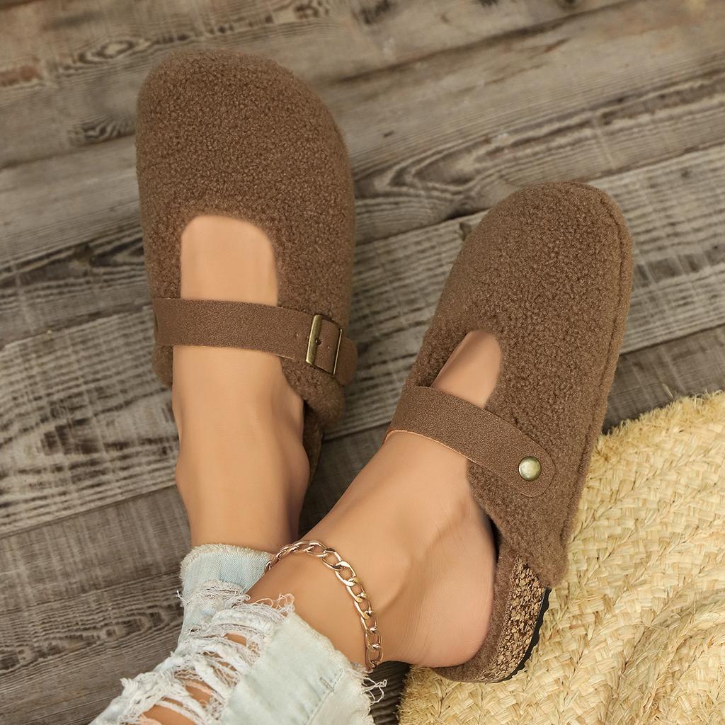 Fashion Fashion Women Mules Shoe Arch Support Birkens Wholesale Womens Shoes Plush Velvet Warm Slippers Mix Order Female Furry Shoes