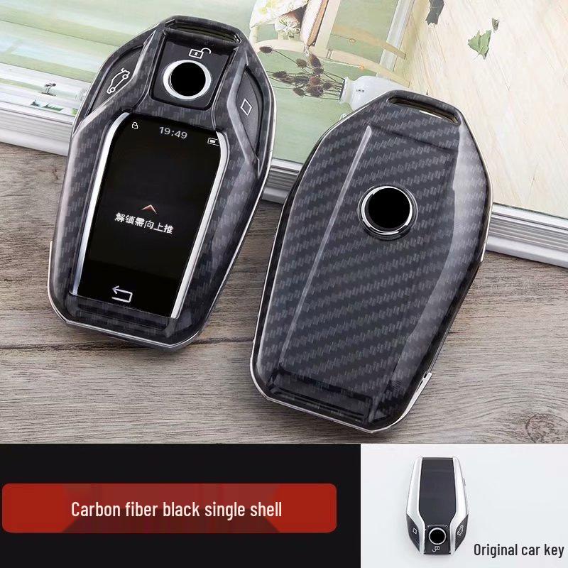 

Защитный чехол для ключа-брелока из углеродного волокна для BMW 530LE, 730li, 740li, i8 с ЖК-экраном