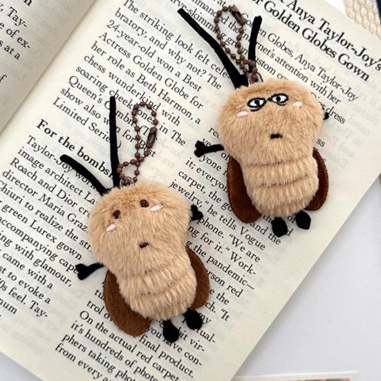 Keychain Pendant Soft Fluffy Muscular Cockroach Charm Key Chain Multi-Functional Key Holder Stress Relief Decompression Toy Keys Bags Car Decoration