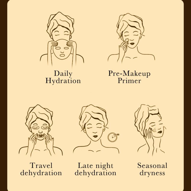 ZOZU Maska nawilżająca z 24-karatowego złota z kwasem hialuronowym Nawilżająca i nawilżająca maska ​​do pielęgnacji skóry