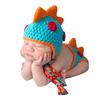Cute Toddler Baby Dinosaur Outfits Dinosaur Hat Pants 2 Pcs Set Photography Props Knit Infant Accessories Cosplay Costume