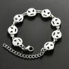 Cute Stainless Steel Funny Smile Face Bracelet Link Hand Chain for Women Men Emoji Charms Wrist Wristband Anklets Metal Jewelry