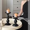 Schwarzer Französischer Retro Römische Säule Kerzenständer Diffusor für Heim- & Esszimmer-Ambiente