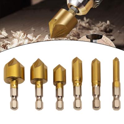 Efficient Chip Removal with 5 Flute Design In Countersink Drill Bit Set of 6