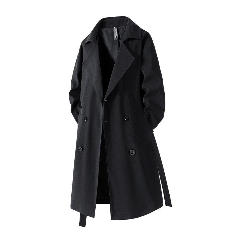 Men's Retro Mid-Length Trench Coat - High-End Spring/Autumn Knee-Length Jacket