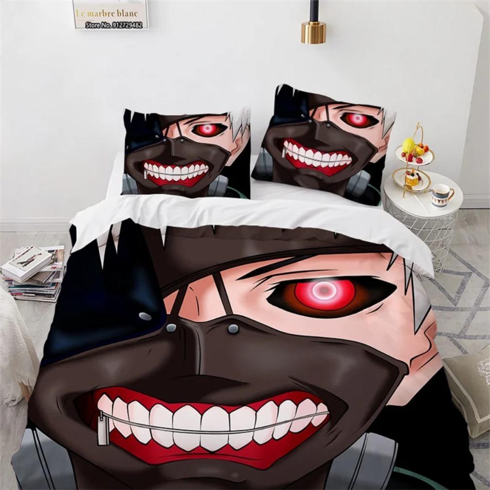 3D Print Tokyo Ghoul Kaneki Ken Bedding Set Duvet Cover Pillowcase Comforter King Queen Size Anime Theme