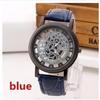 Fashion Business Skeleton Watch Men Wristwatch Leather Band High-end and High-Grade Women Clock