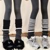 New Vintage Thickened Warm Leg Warmers Y2k Women Color Block Wool Knitted Long Socks Stacking Boot Cuffs New Design 2026