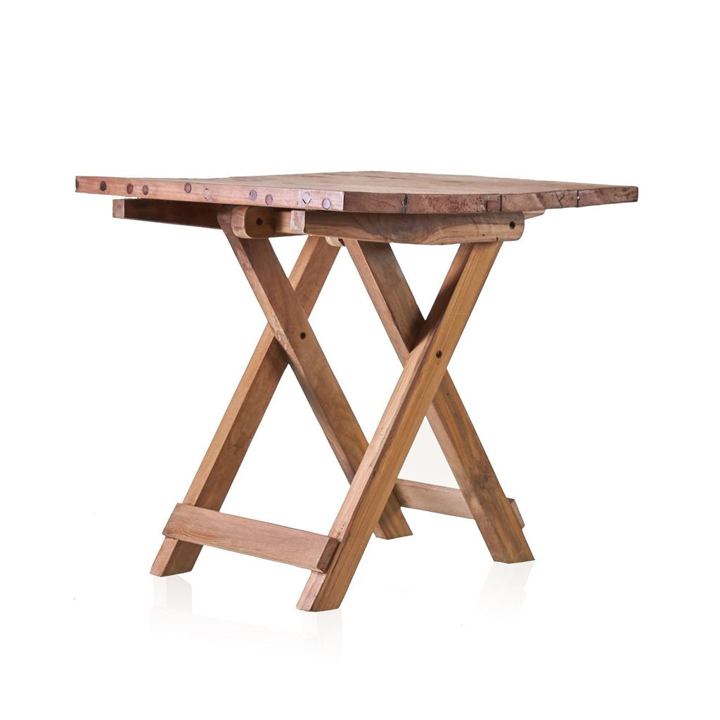Folding Square Coffee Table - Recycled Wood 50cm